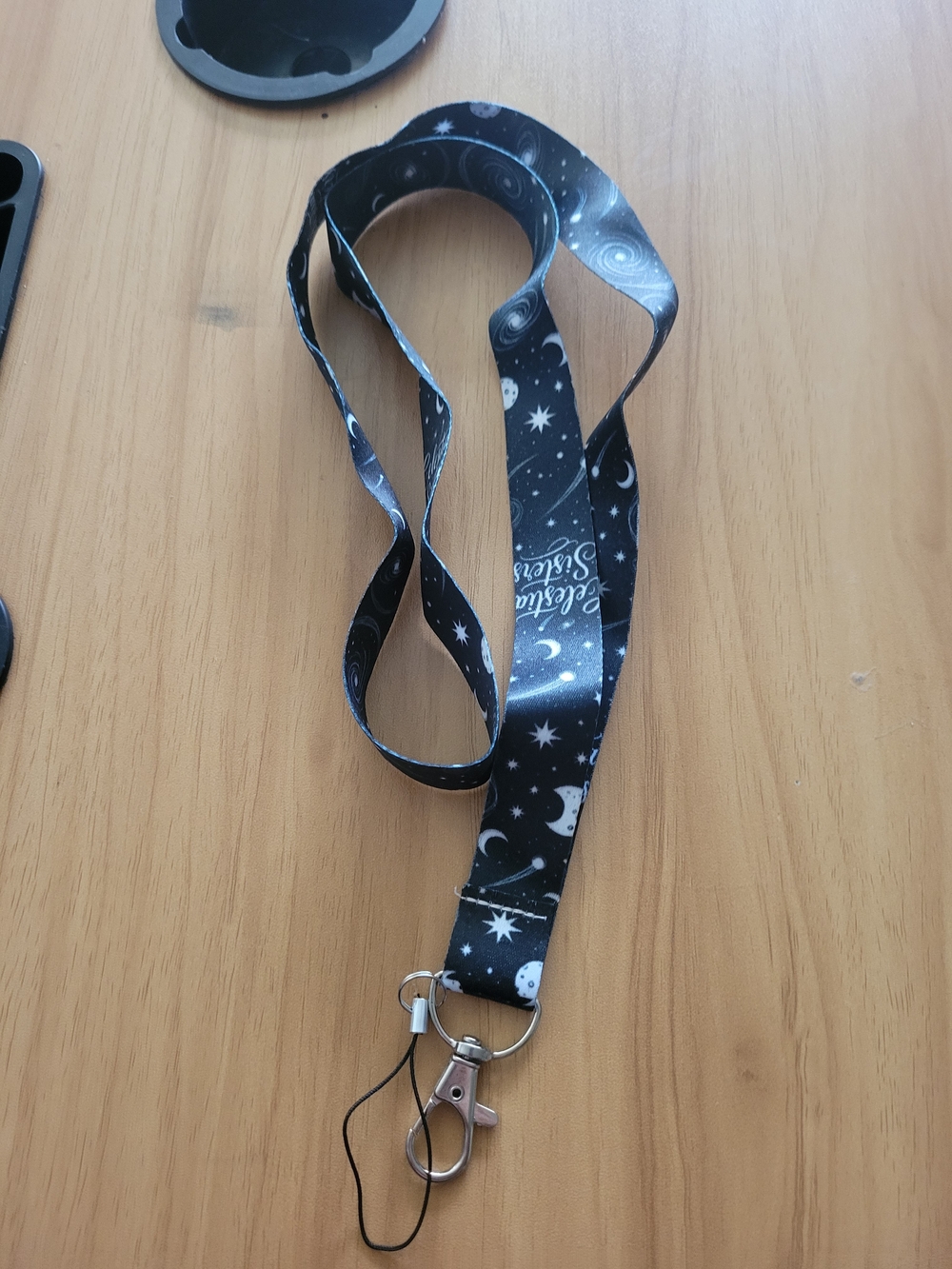 🍁NEW🍁Celestial Black Phone Lanyard with Metal Clip